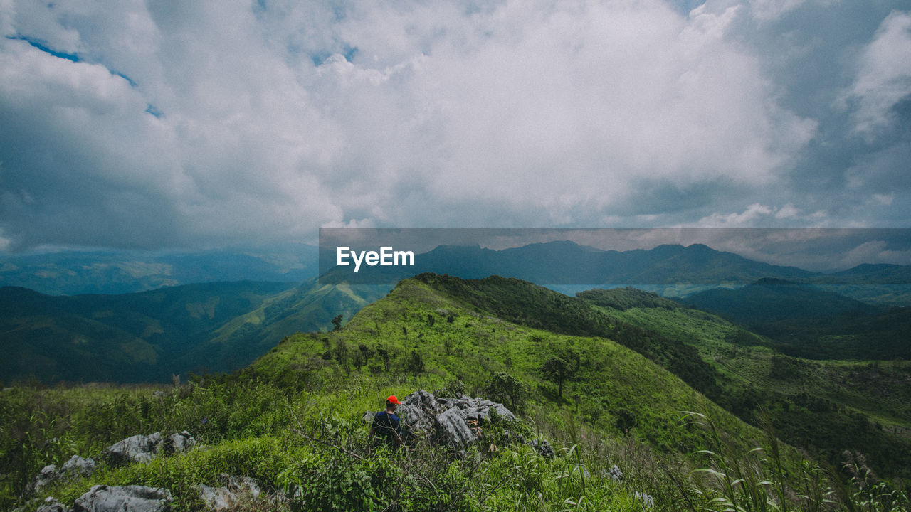 Panoramic view from the top of a high hill.