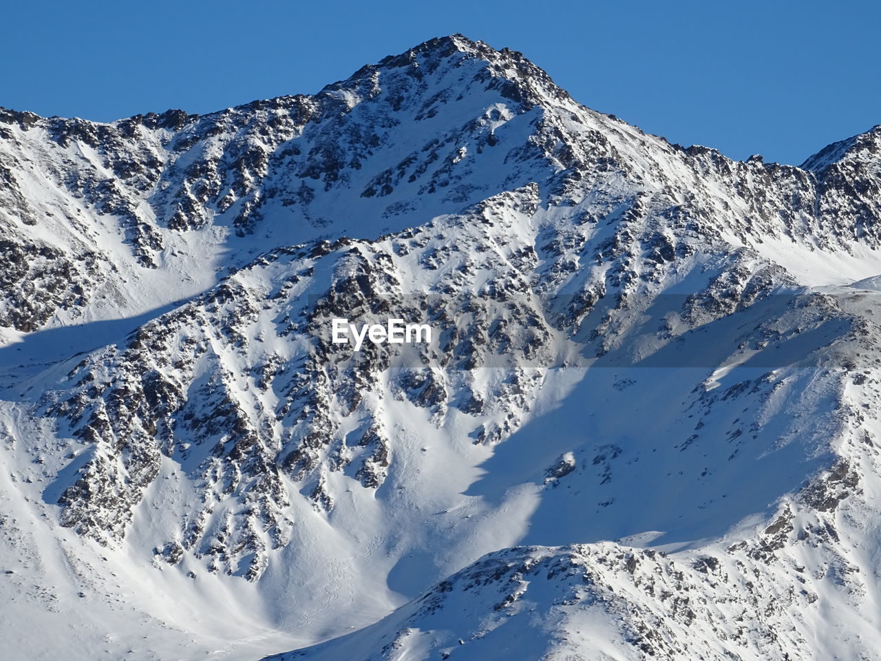 SNOWCAPPED MOUNTAINS AGAINST CLEAR SKY