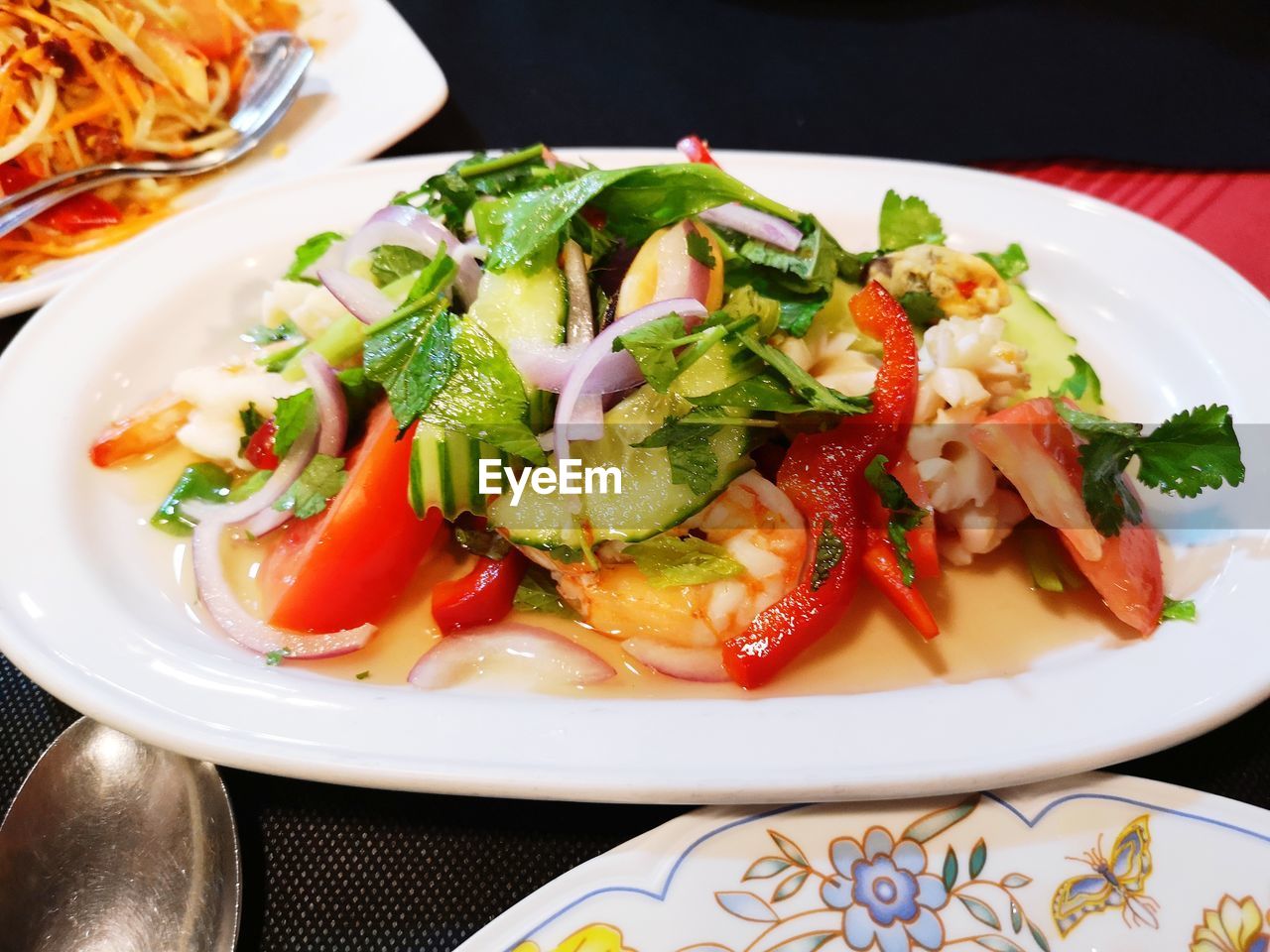 Close-up of salad served in plate