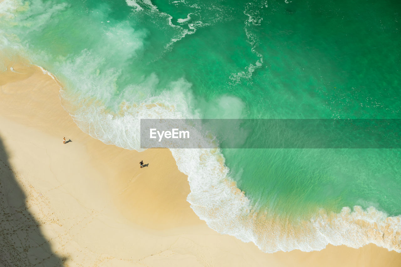 Aerial view of people on beach