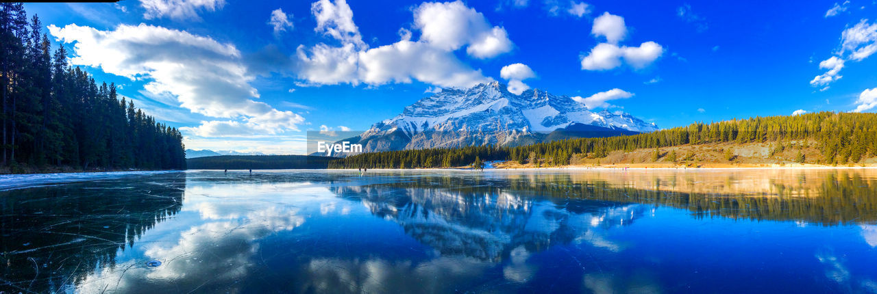 PANORAMIC SHOT OF LAKE AGAINST SKY