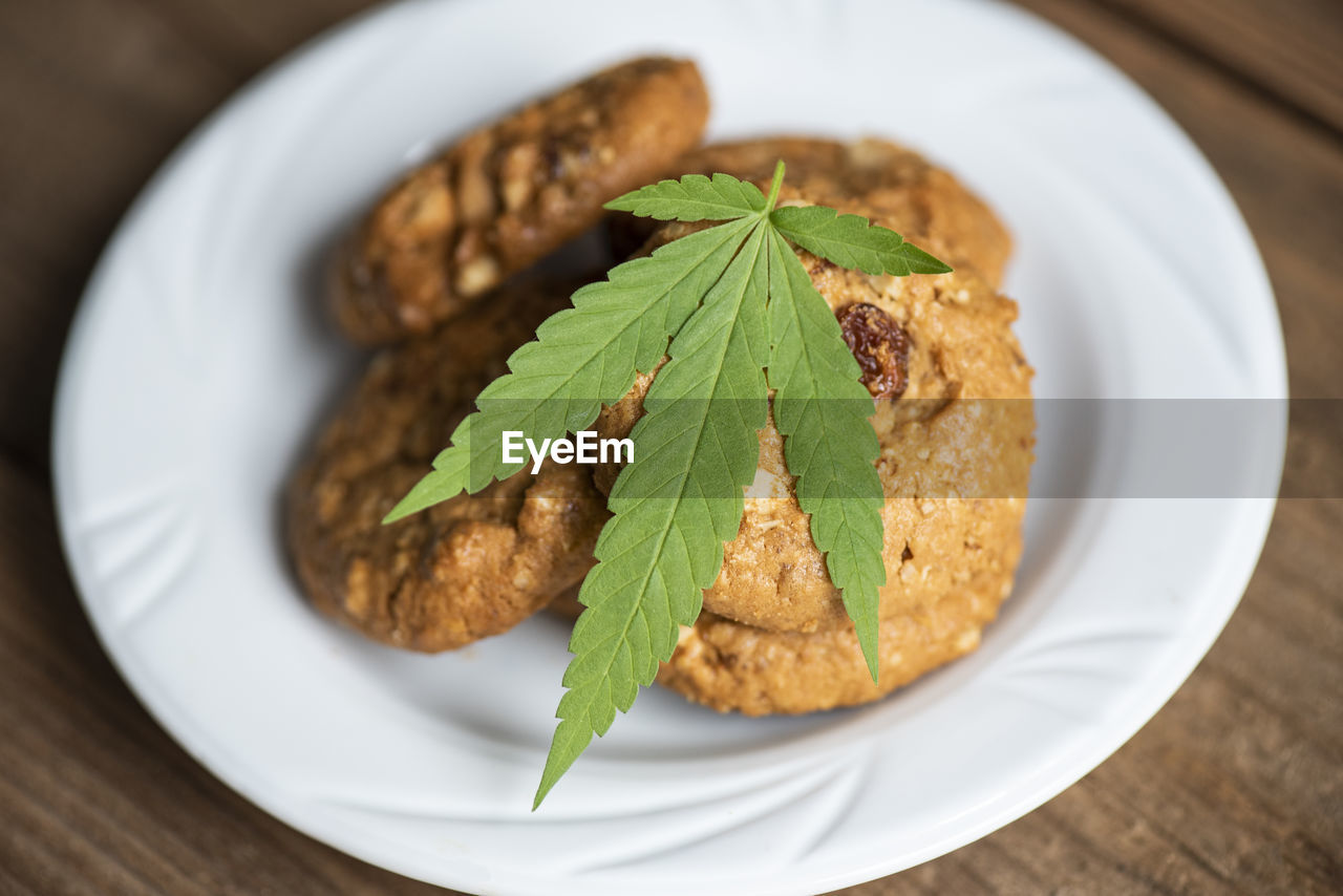 HIGH ANGLE VIEW OF FOOD IN PLATE