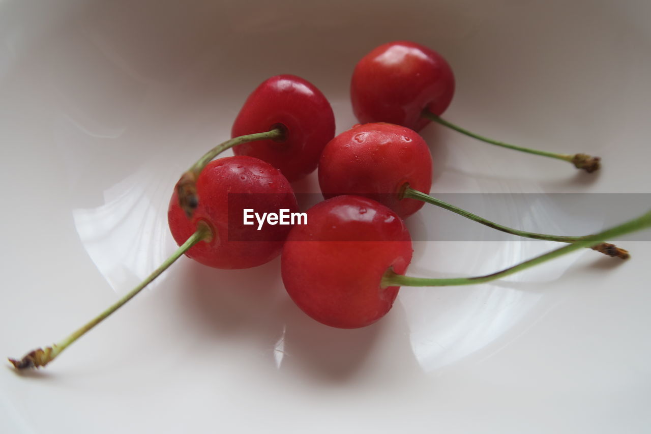 HIGH ANGLE VIEW OF STRAWBERRIES