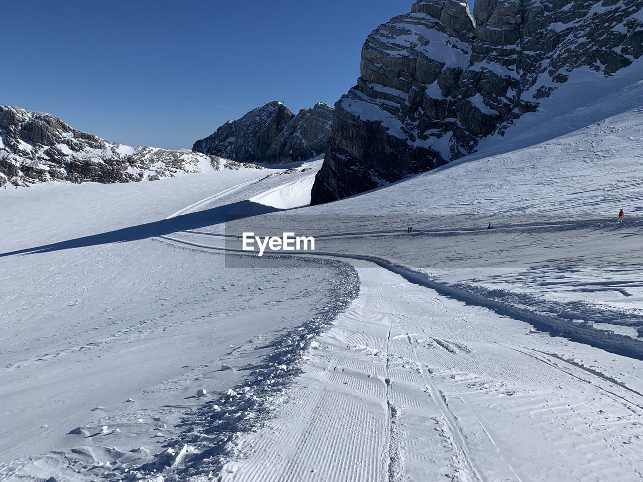 Snow covered mountain against sky