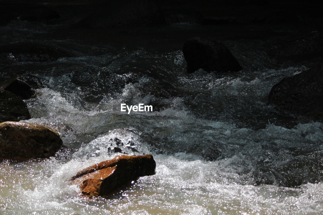 SCENIC VIEW OF WATER FLOWING IN WATERFALL