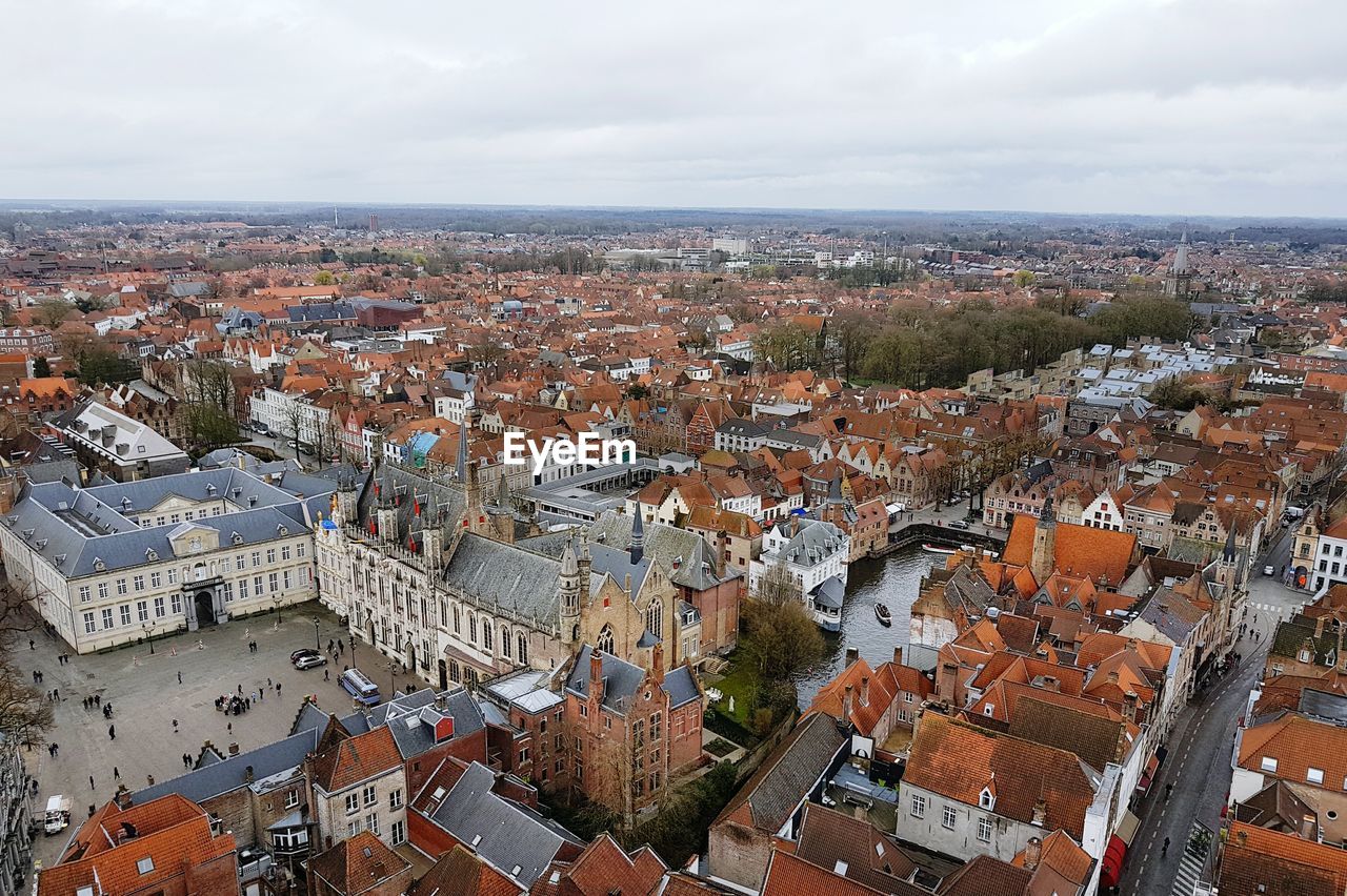 High angle view of cityscape