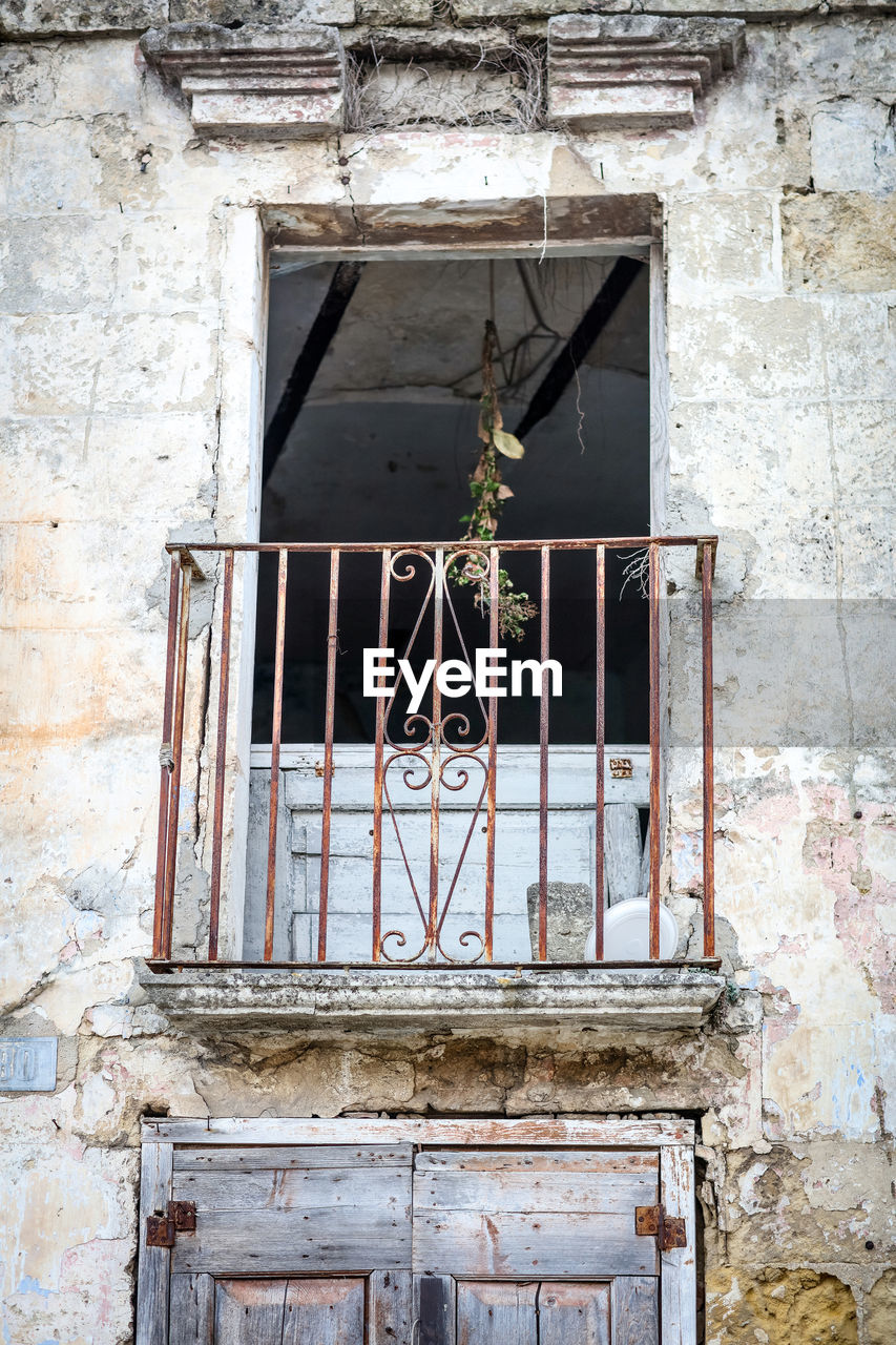 Balcony in old town matera, italy