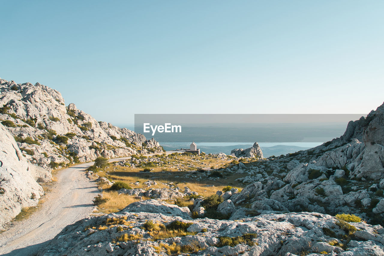 Mountain views on tulove grede at golden hour, zadar region, croatia