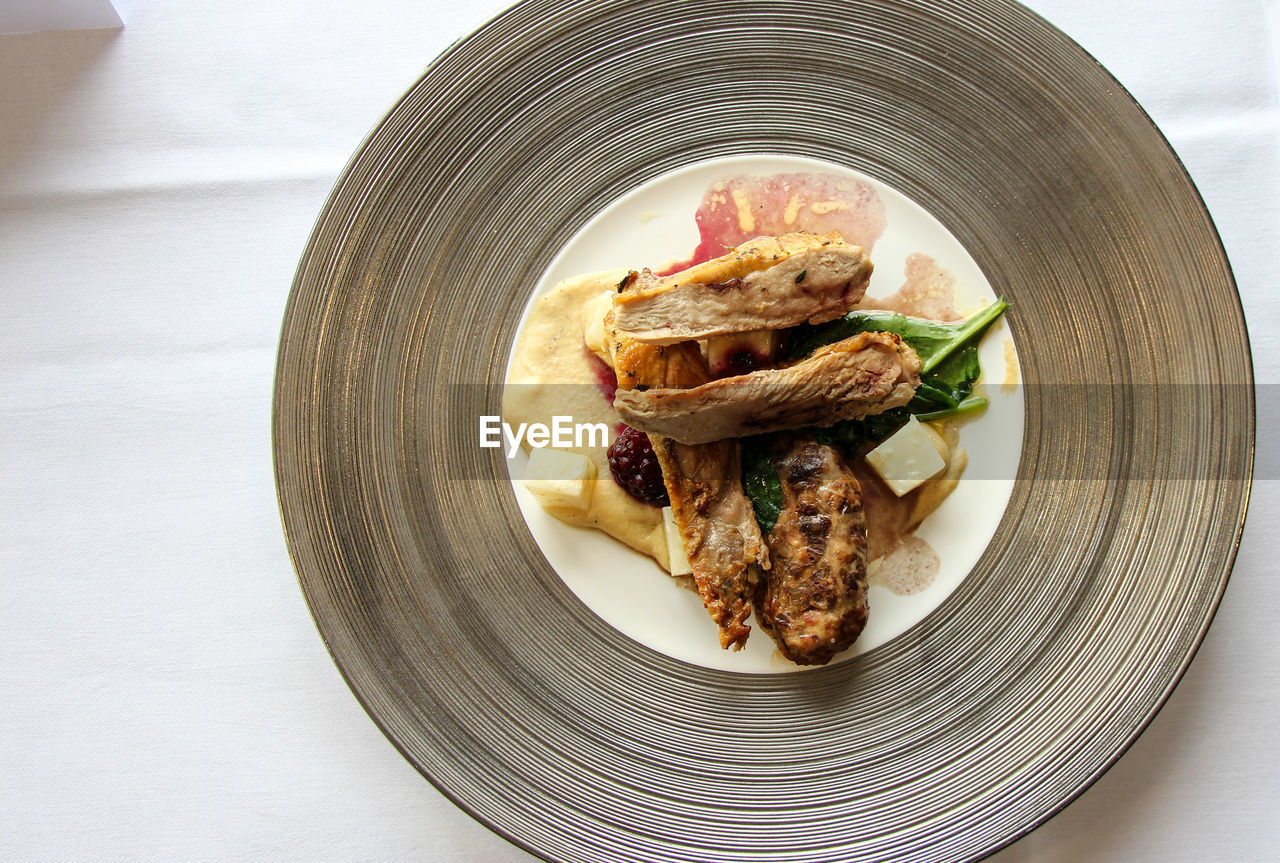 Close-up of food in plate on table