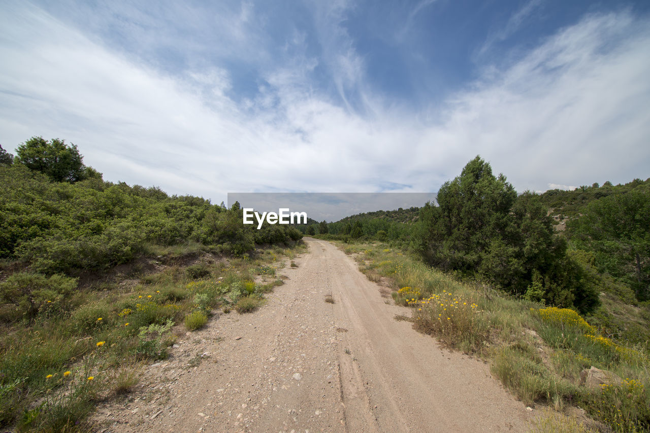 ROAD PASSING THROUGH LANDSCAPE AGAINST SKY