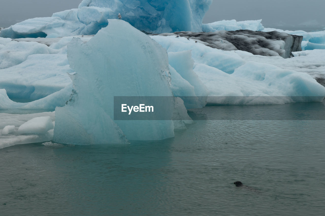 SCENIC VIEW OF FROZEN SEA AGAINST SKY