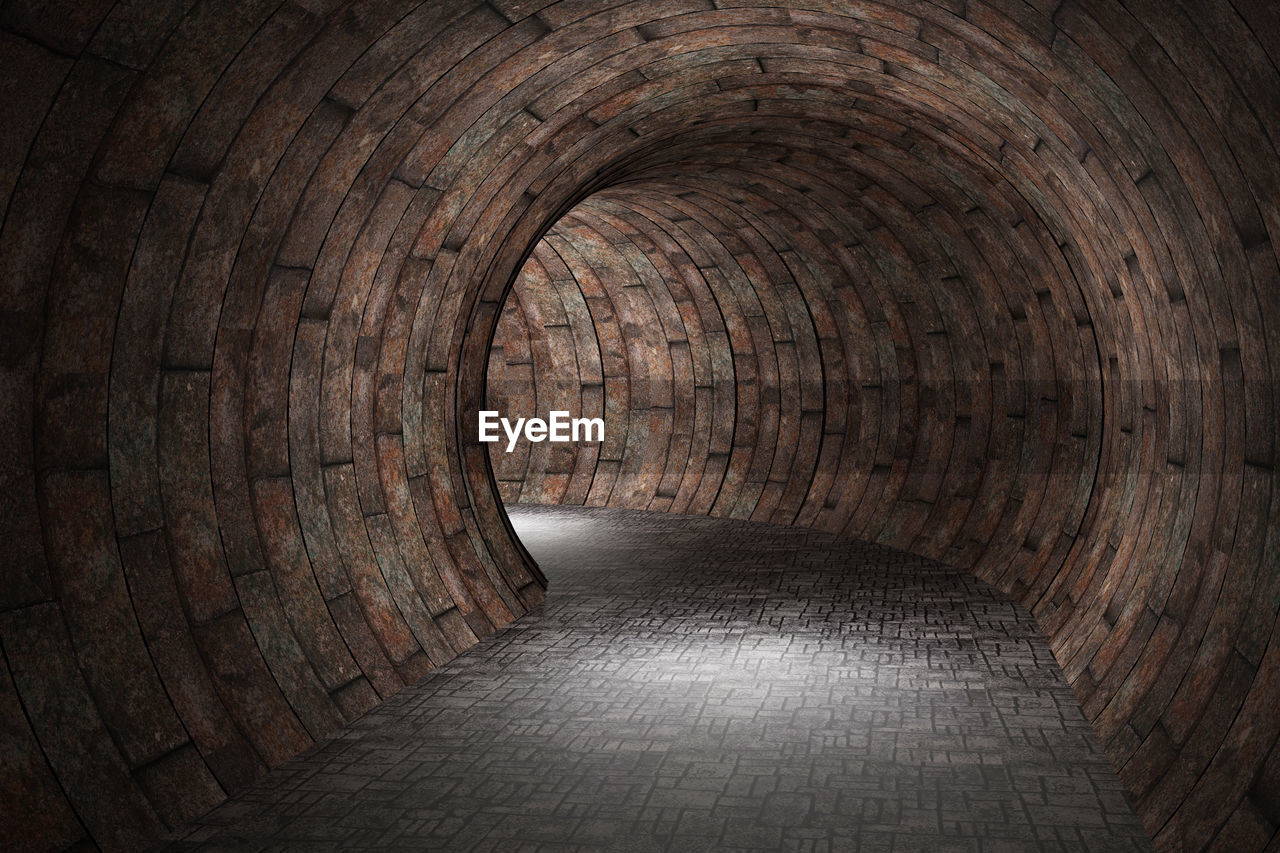 3d rendering of a brick tunnel