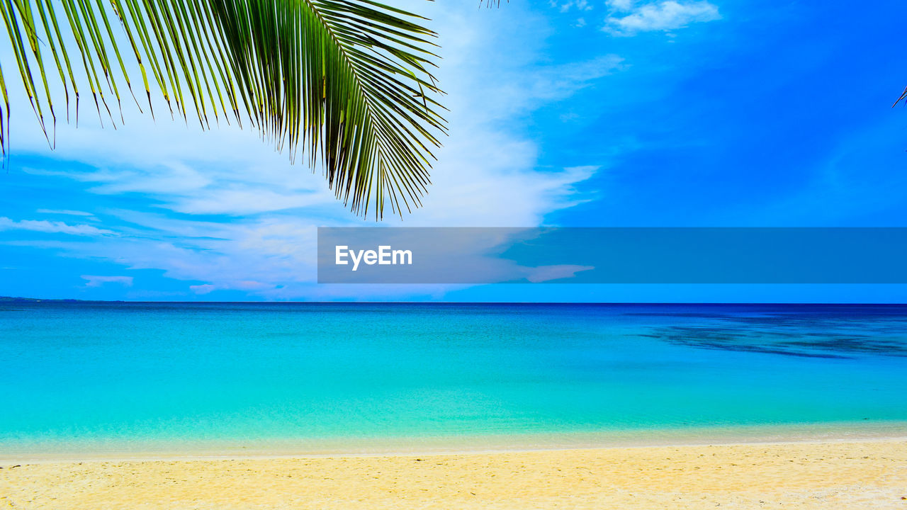 View of beach against cloudy sky