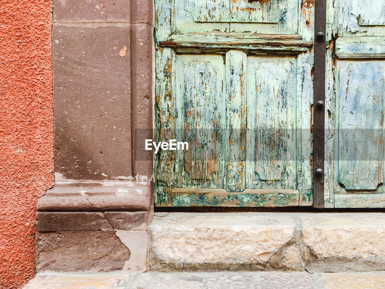 Close-up of weathered door