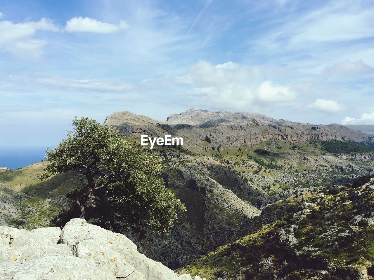 Idyllic view of serra de tramuntana against sky