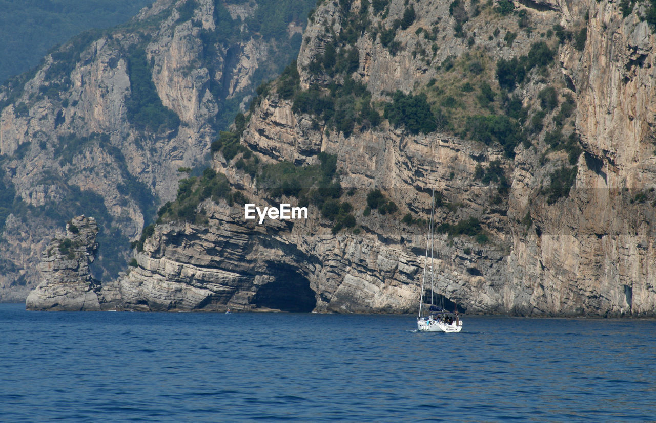 Scenic view of sea and rocks