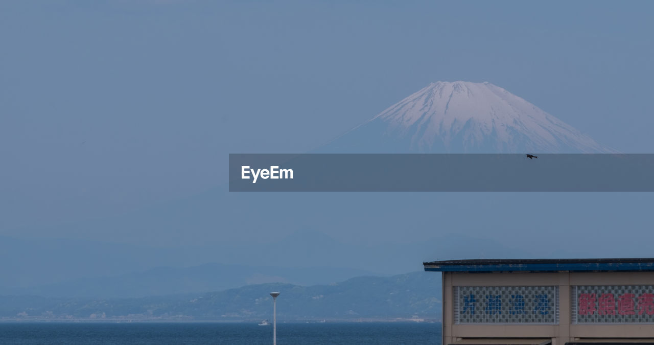 Scenic view of snowcapped mountain against sky