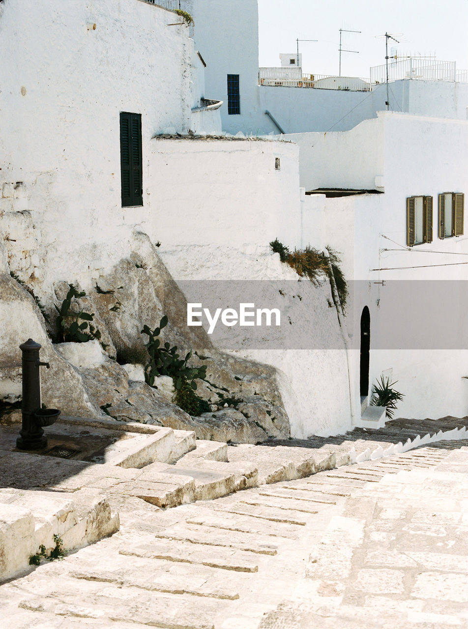 Footpath in the old town of ostuni.