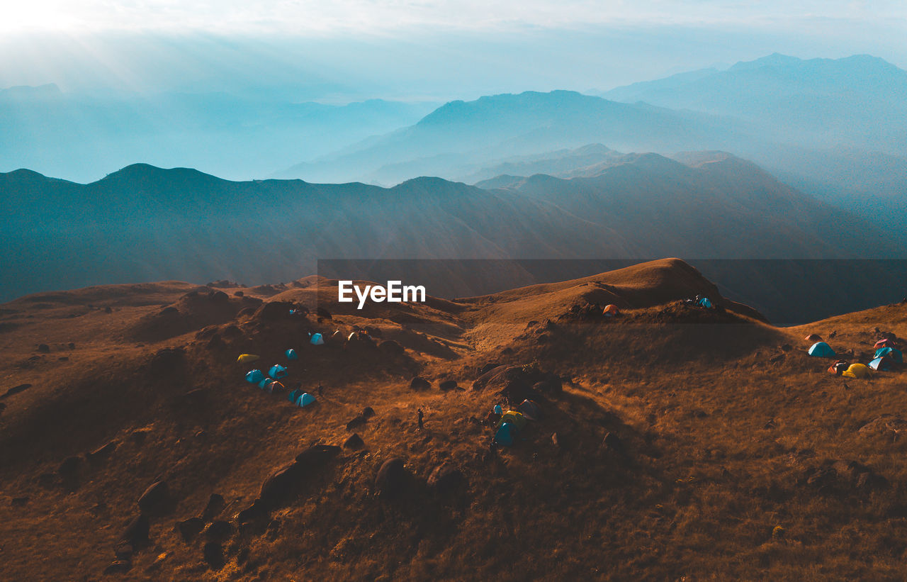 Scenic view of mountains against sky