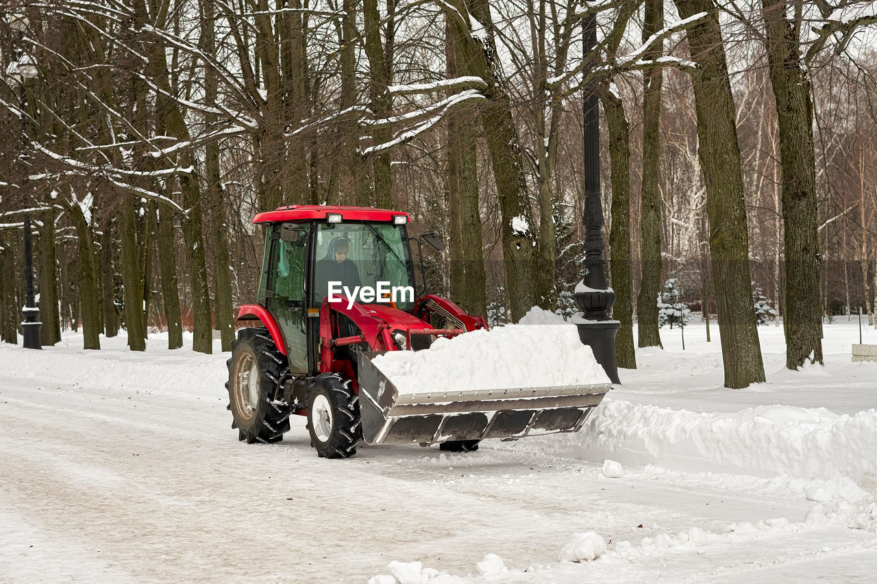 BICYCLE ON SNOW COVERED FIELD