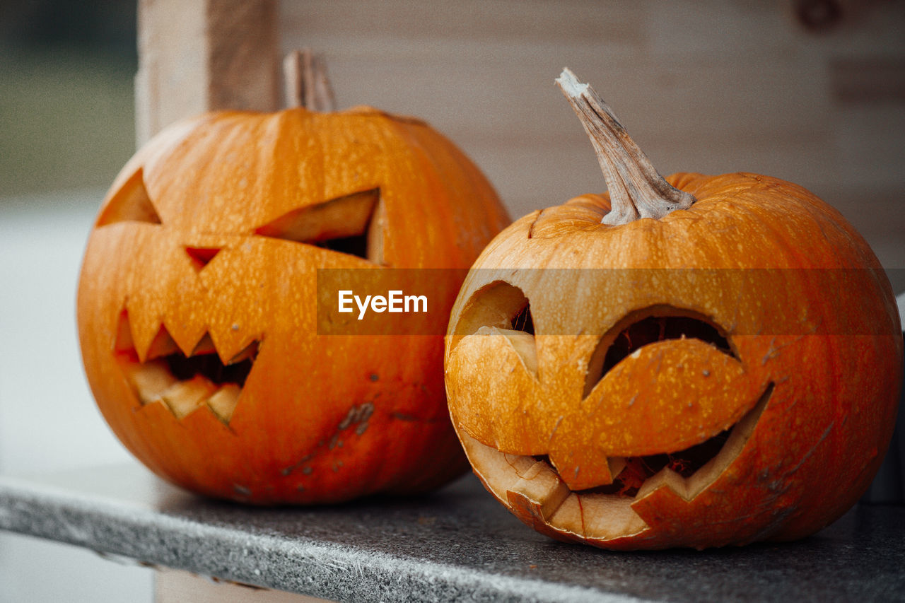 Jack o lantern on table