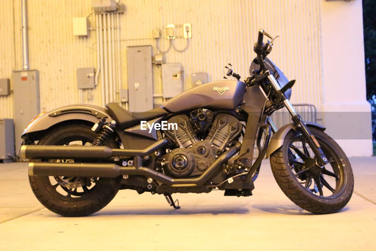 BICYCLES ON MOTORCYCLE PARKED