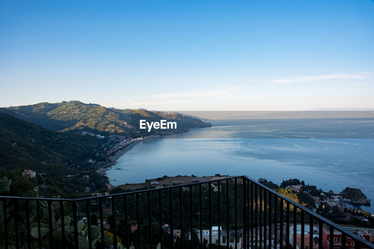 High angle view of sea against sky