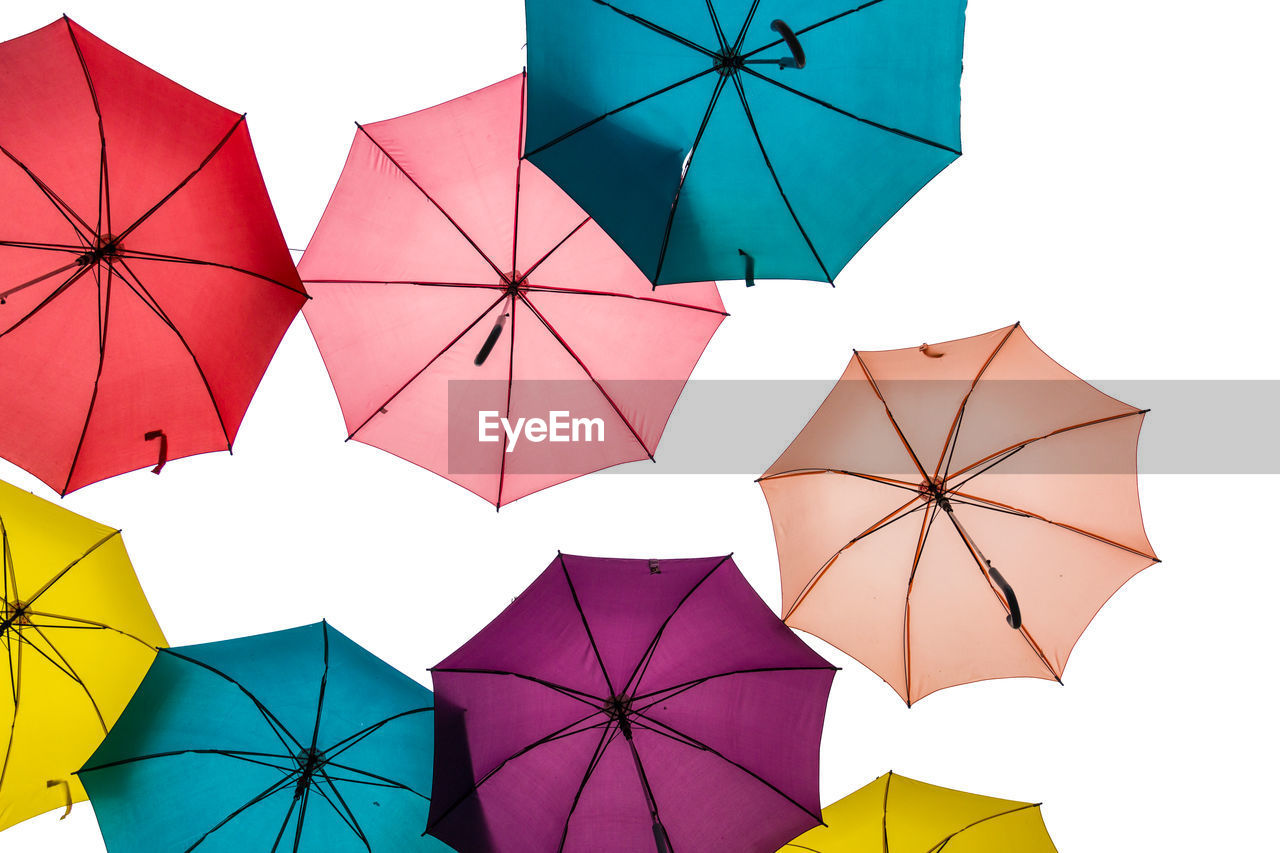 Low angle view of umbrellas