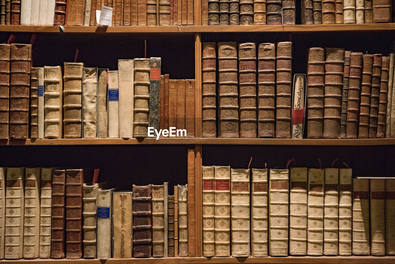 Full frame shot of books in library