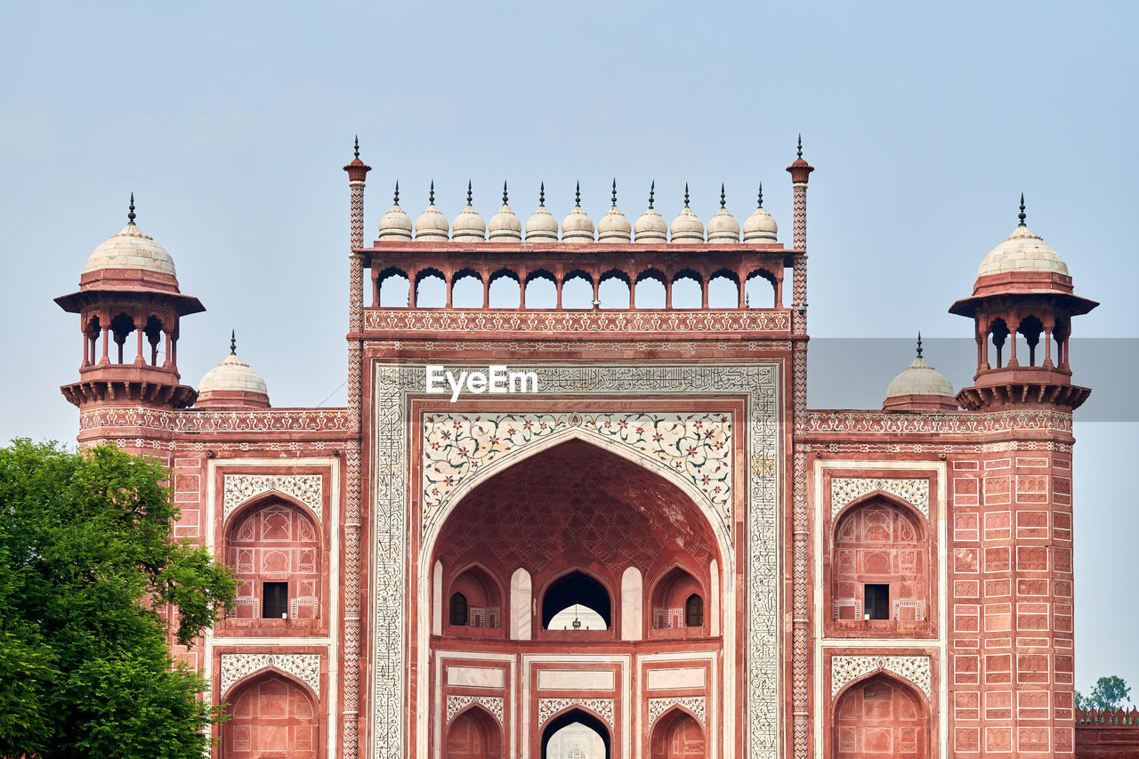 low angle view of historic building against clear sky