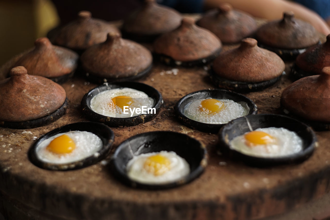 Clay lids of traditional oven in vietnam