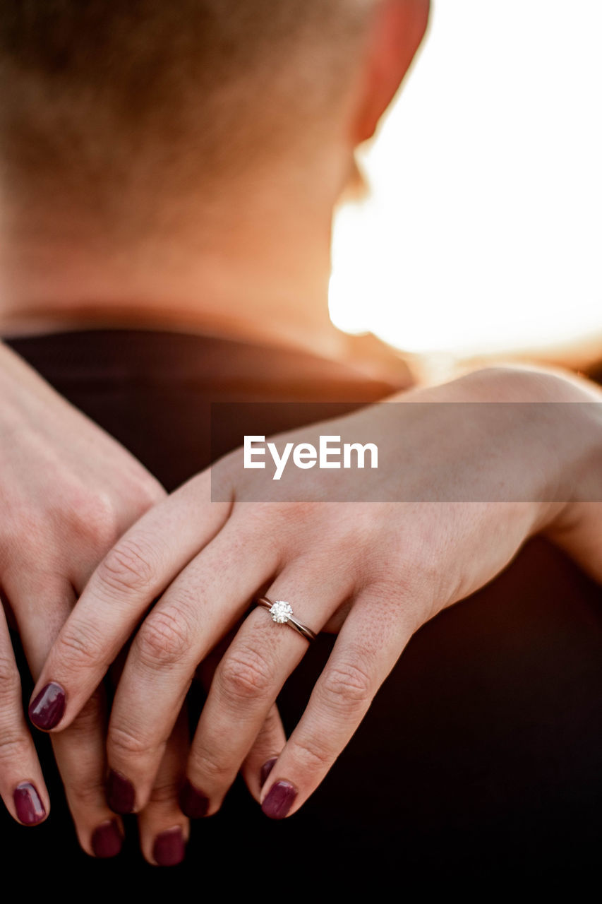 Romantic engagement ring shot