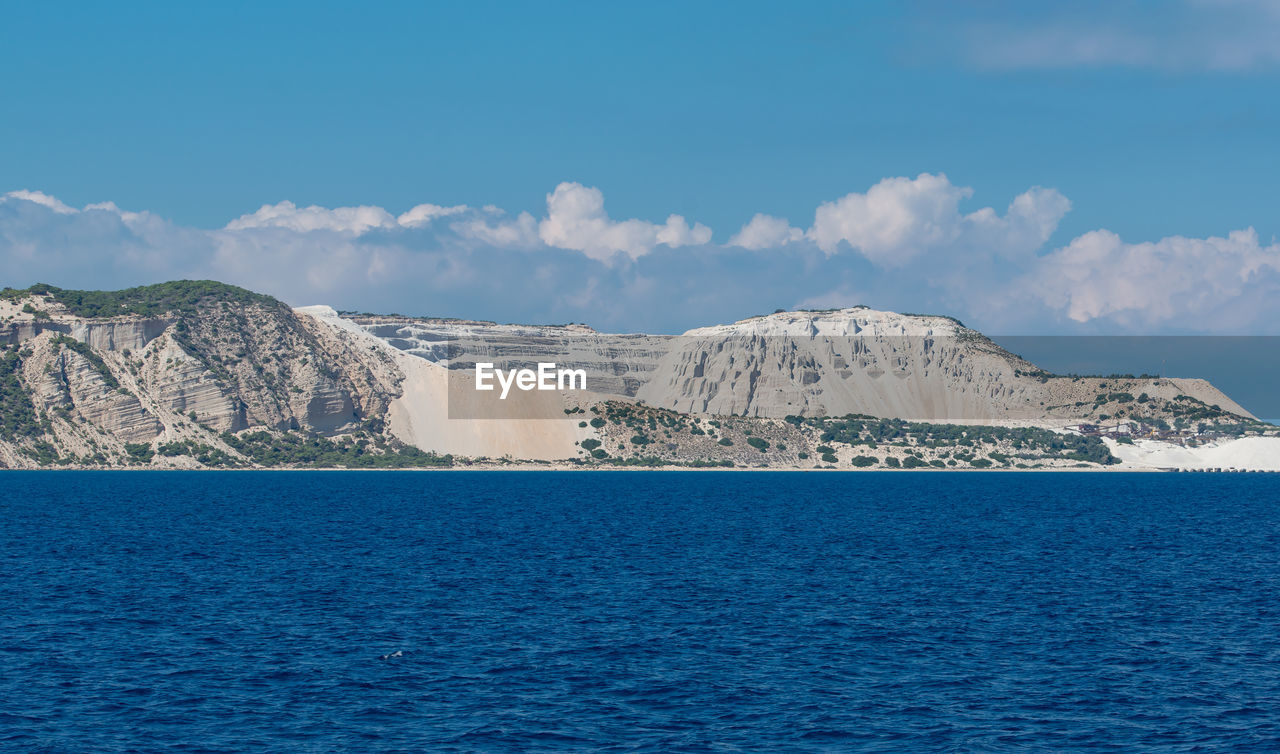 Pumice stone mining on the island of gyali between the islands of kos and the volcanic island