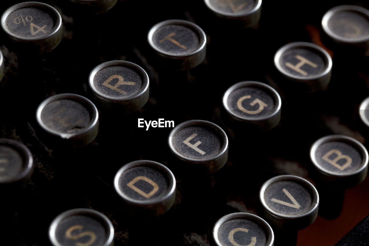 Full frame shot of old-fashioned typewriter