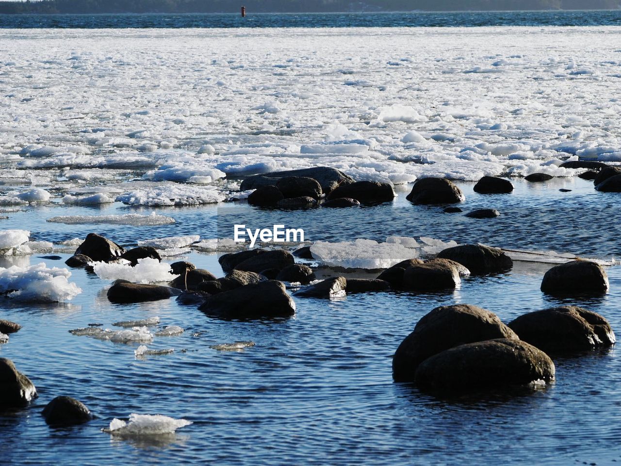 Scenic view of frozen sea