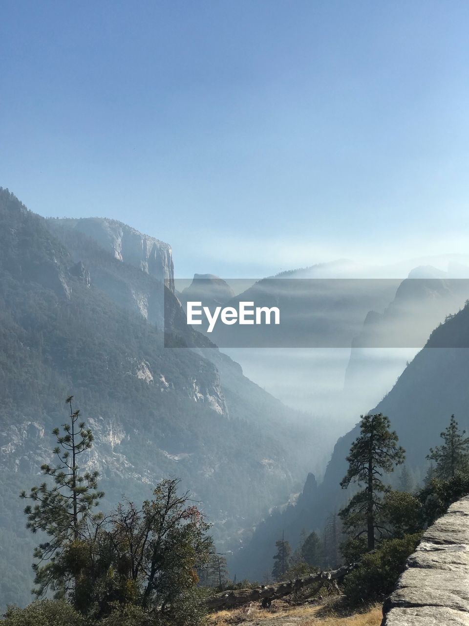 Scenic view of mountains against clear sky