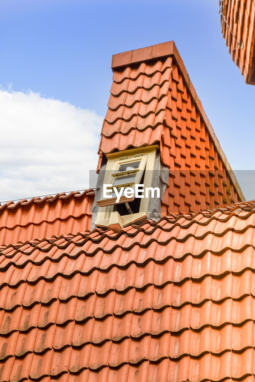 Facades of  brick construction of residential building in amsterdam school style architecture