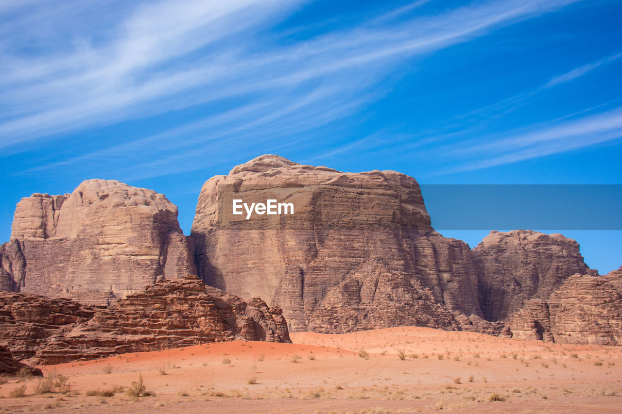 Rock formations on sunny day