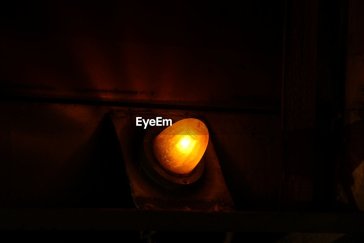 Close-up of illuminated truck light 