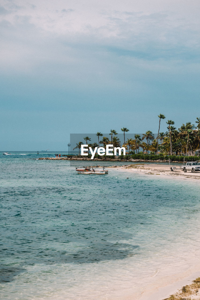 Scenic view of beach against sky