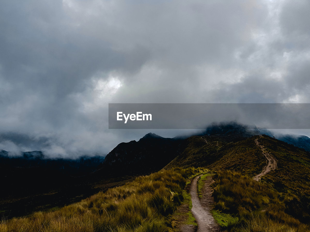 SCENIC VIEW OF LANDSCAPE AGAINST STORM CLOUDS