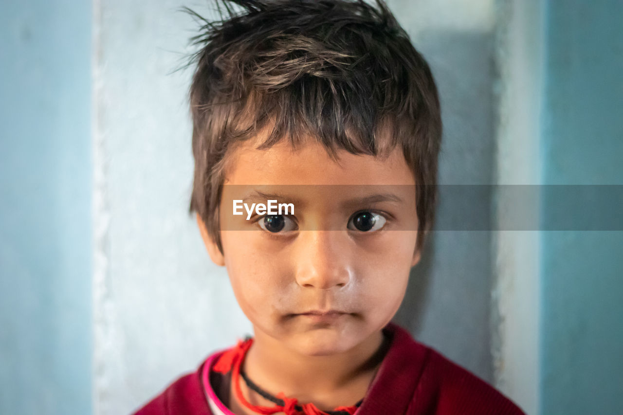 Close-up portrait of cute boy