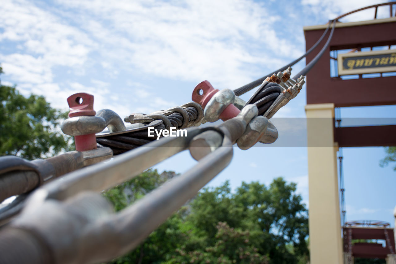 Steel wire rope sling used for suspension bridge ,soft focus and selective focus.