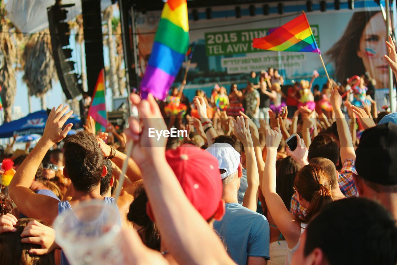 Crowd at gay pride celebration