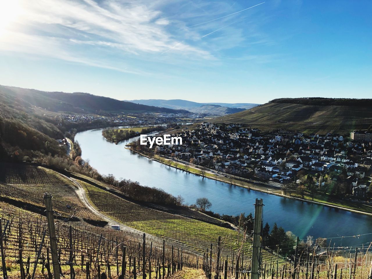 High angle view of landscape against sky