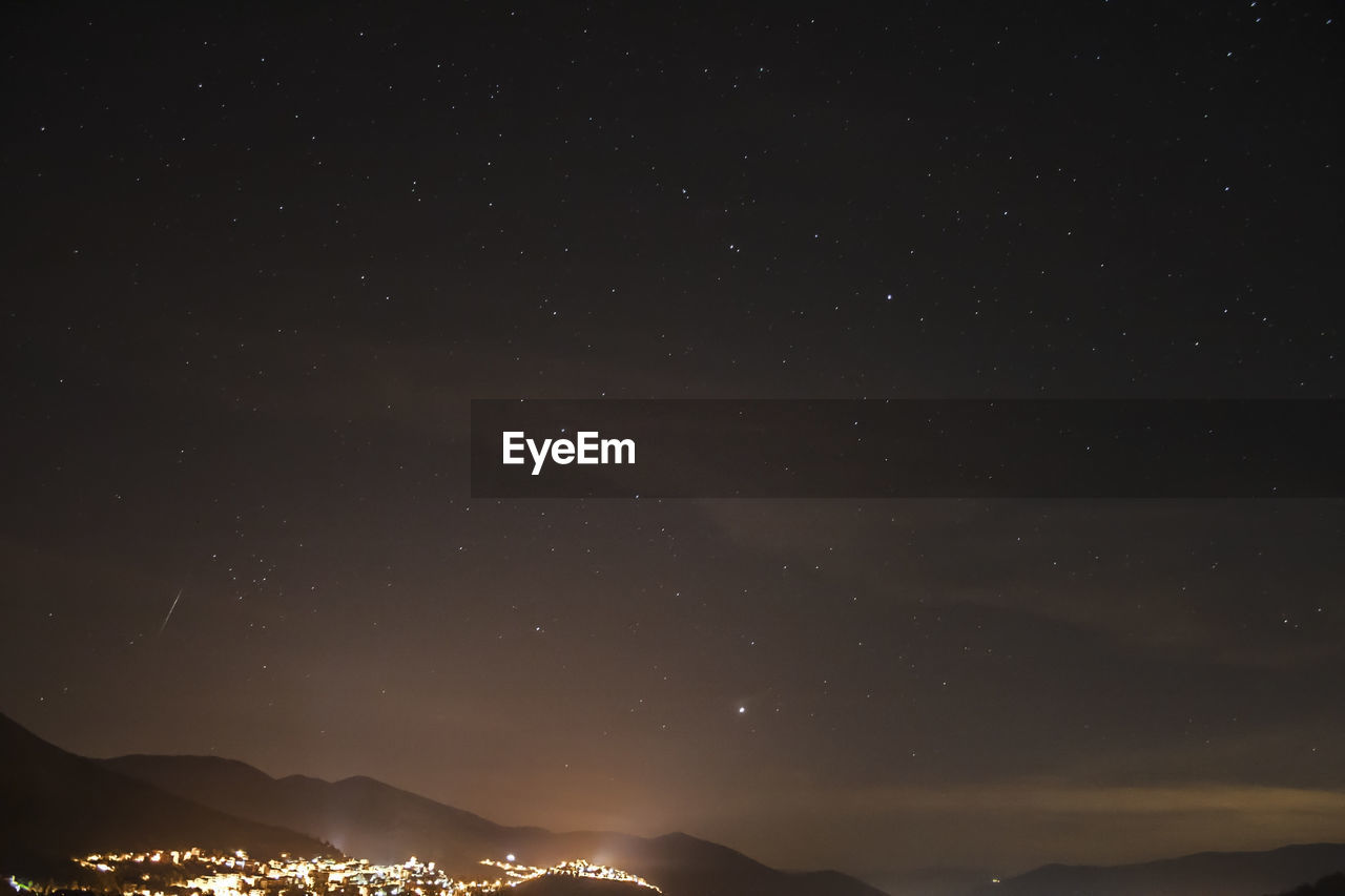 Low angle view of stars shining in sky