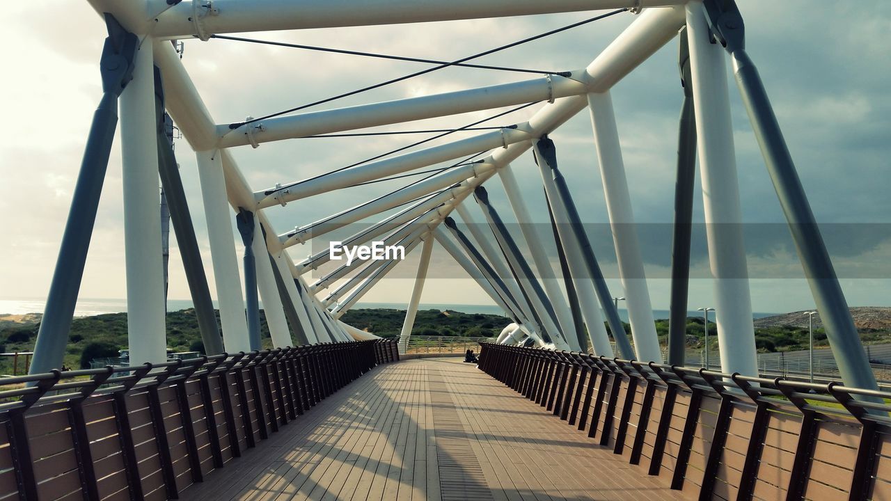 Footbridge against sky