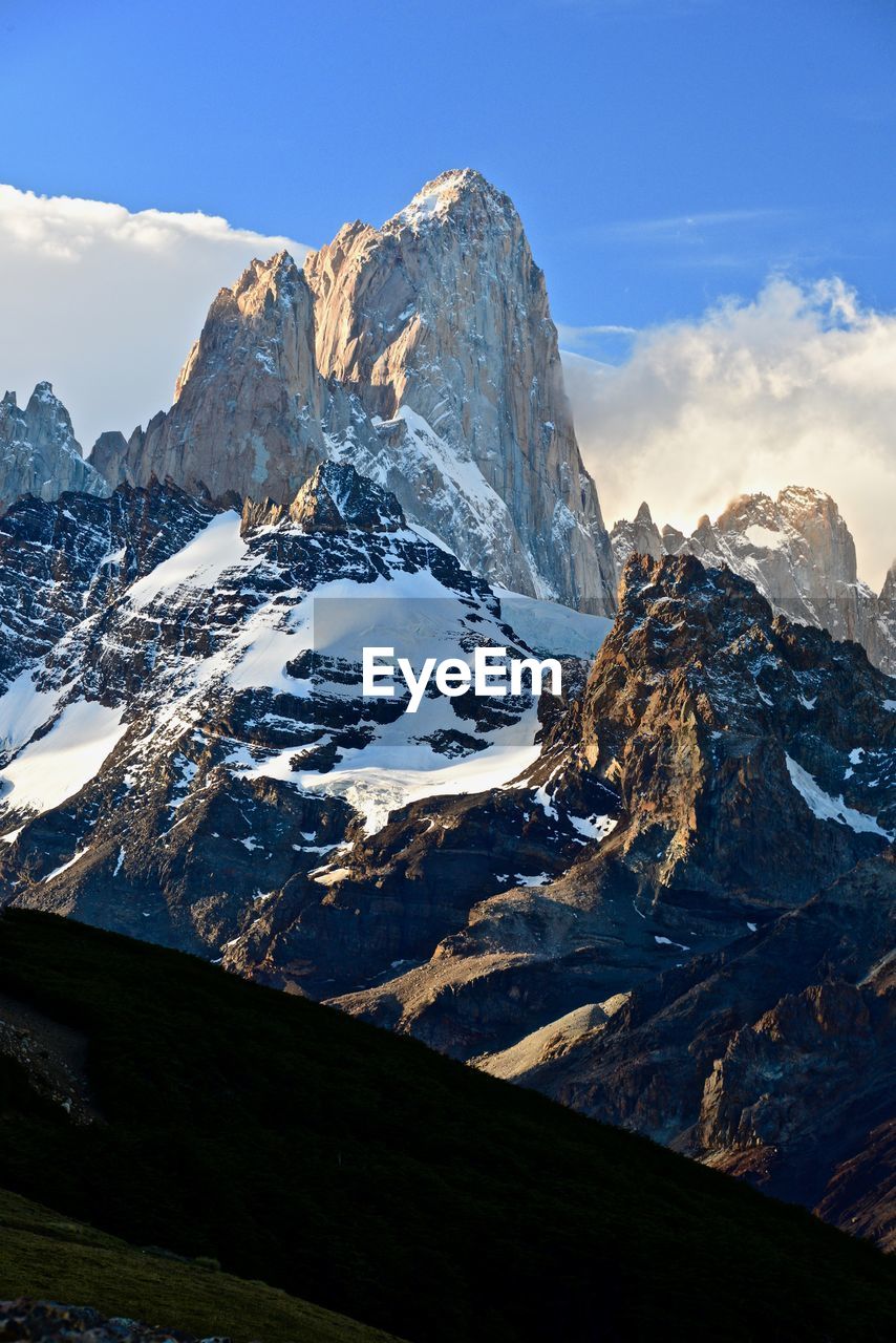 Snow covered mountain against sky