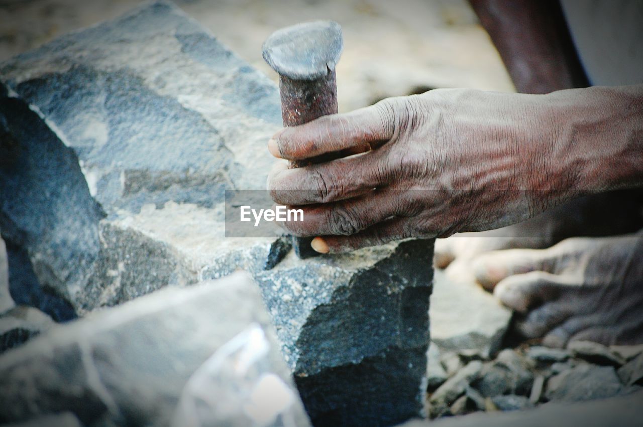 Close-up of hands at work