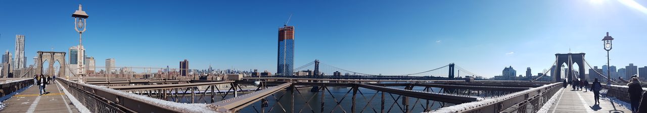PANORAMIC VIEW OF BRIDGE AND CITY AGAINST SKY